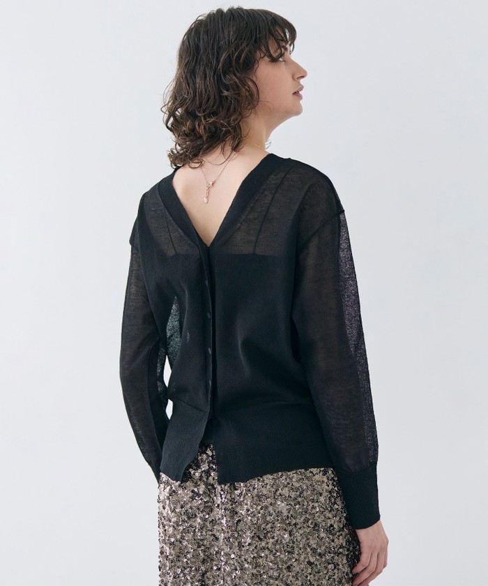 BEIGE 【洗える・Oggi 7月号掲載】LUPINUS / 前後2WAYシアーニットカー BLACK 4 BEIGE 【洗える・Oggi 7月号掲載】LUPINUS / 前後2WAYシアーニットカー BLACK 4