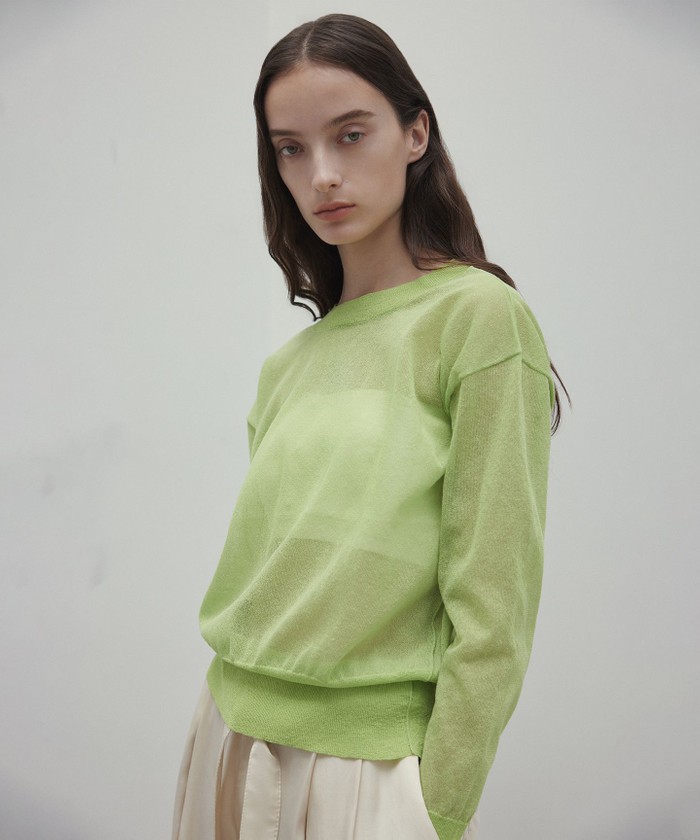 BEIGE 【洗える・Oggi 7月号掲載】LUPINUS / 前後2WAYシアーニットカー LIME 32 BEIGE 【洗える・Oggi 7月号掲載】LUPINUS / 前後2WAYシアーニットカー LIME 32