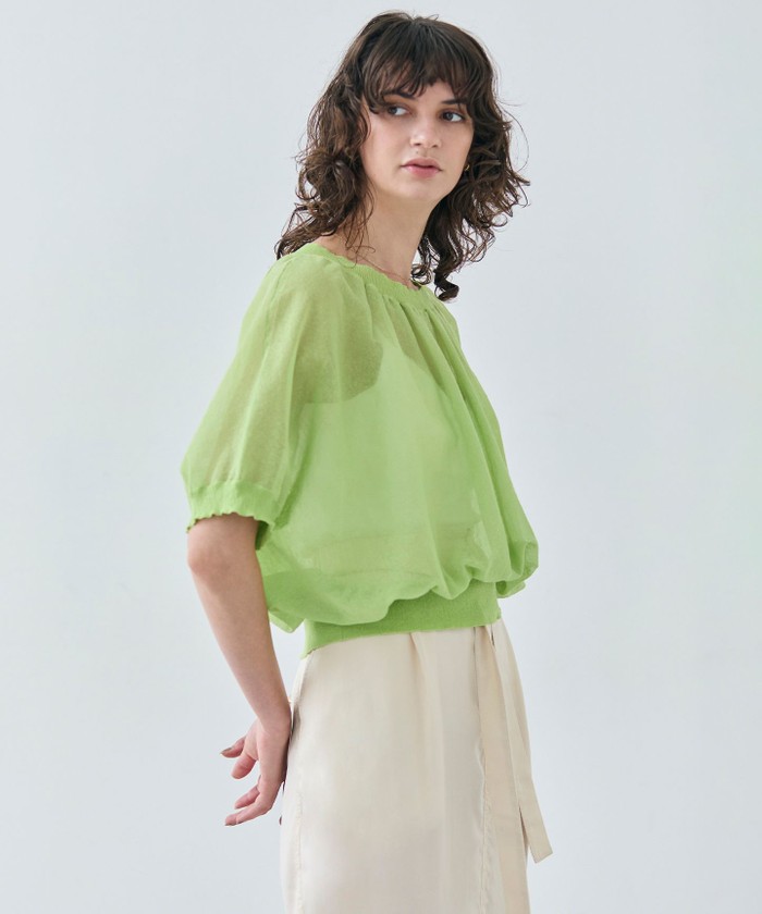 BEIGE 【洗える・Oggi 7月号掲載】LUPINUS / リネン混半袖プルオーバーギャ LIME 4 BEIGE 【洗える・Oggi 7月号掲載】LUPINUS / リネン混半袖プルオーバーギャ LIME 4