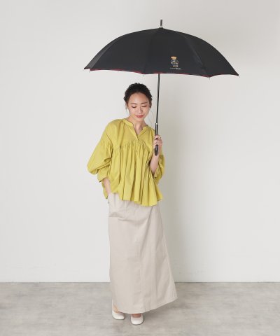 【WEB限定】長傘 ポロベア×チェックパイピング 無地 FLAG BEAR