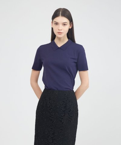 ドライストレッチ ポロカラーニット