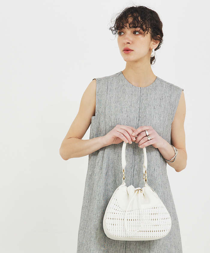 LOWELLThings Merge/メッシュ2wayショルダーバッグ アイボリー F LOWELLThings Merge/メッシュ2wayショルダーバッグ アイボリー F