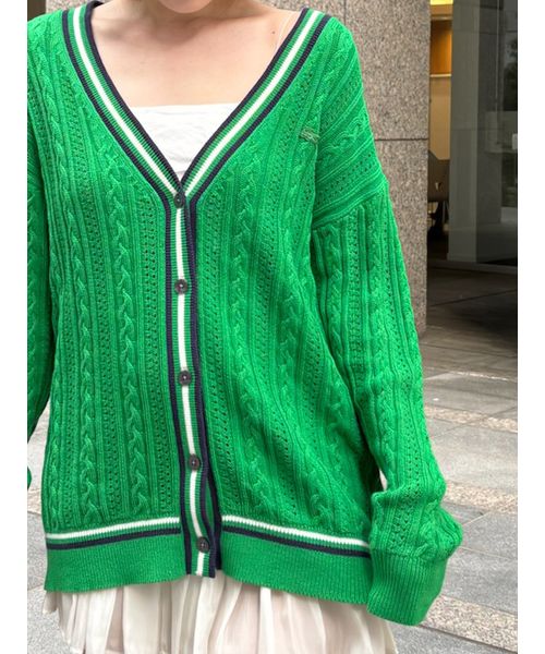 SNIDEL◆カーディガン(厚手)/one/アクリル/グリーン/SWNT245232 SNIDEL(スナイデル) / カーディガン(厚手)/one/アクリル
