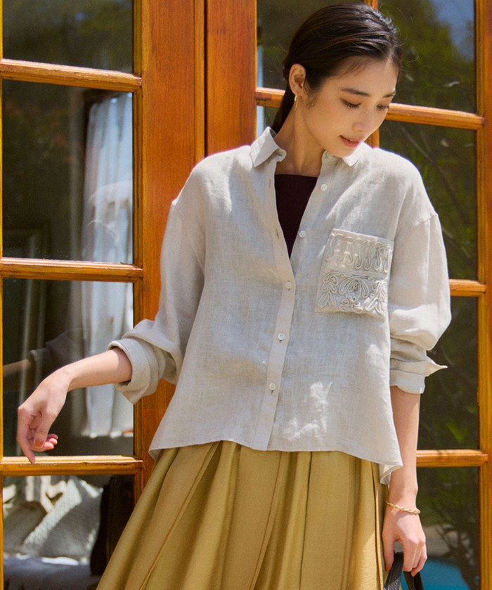 洗える】LIBECO クロップド シャツ(508129908)｜阪急百貨店公式通販