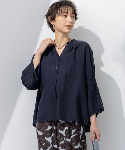 【洗える】LIBECO タックスリーブ シャツ
