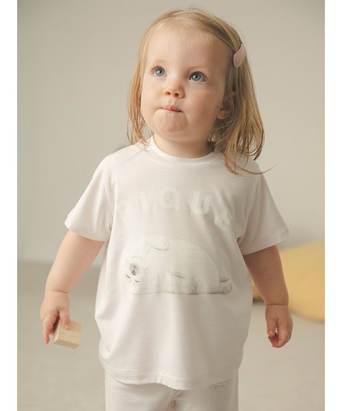 KIDS】【接触冷感】あざらしワンポイントTシャツ(508131329