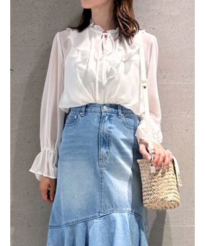 シフォンボウタイブラウス