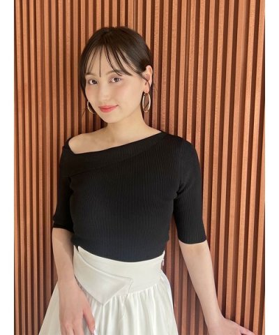 Sustainableアシメリブニットプルオーバー