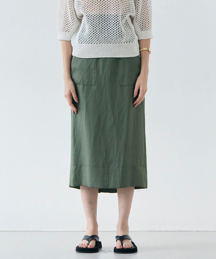 BEIGE 【洗える】BERNARD / リネンアウトポケットハイウエストスカート OLIVE 2 BEIGE 【洗える】BERNARD / リネンアウトポケットハイウエストスカート OLIVE 2