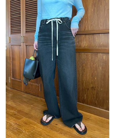 ウエストドロストワイドデニムパンツ