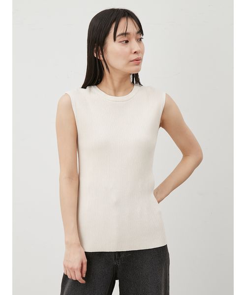 「Mila Owen」 半袖ニット 0 ホワイト レディース Mila Owen（ミラオーウェン）の「セットアップオーガニック半袖