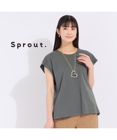 【Sprout.】綿100％　フレンチスリーブTシャツ
