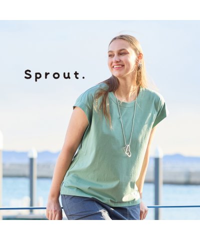 【Sprout.】綿100％　フレンチスリーブTシャツ