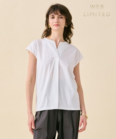 【WEB限定・洗える】MELISSA / バックシフォンスキッパー半袖トップス
