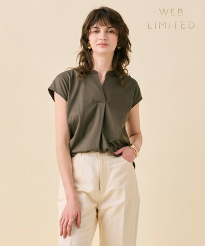 【WEB限定・洗える】MELISSA / バックシフォンスキッパー半袖トップス