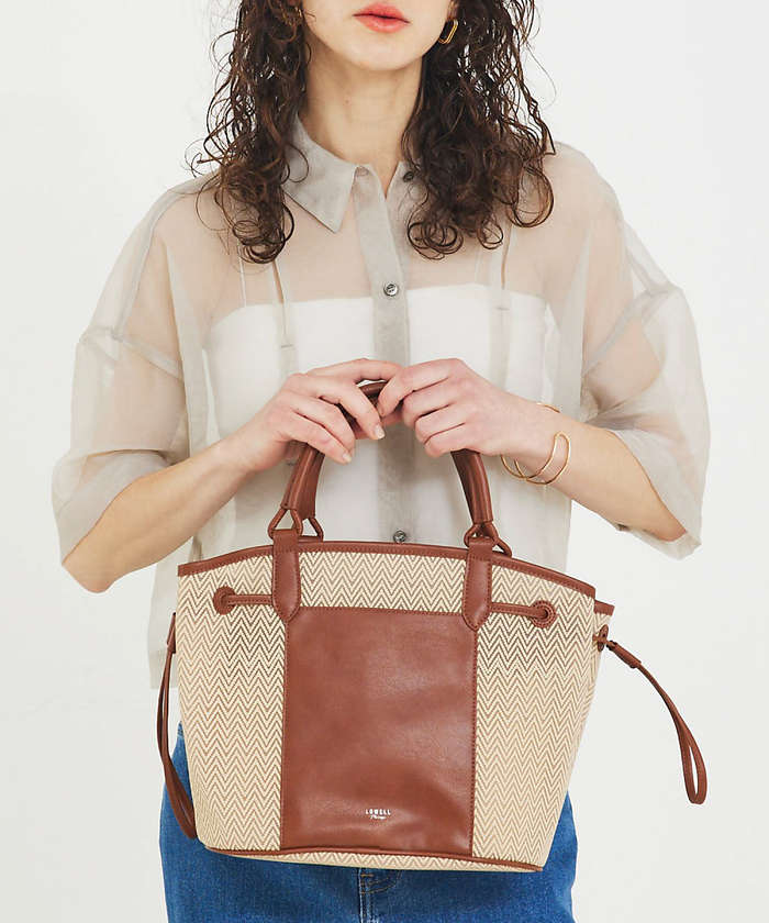 LOWELLThings Sheer/シアーメッシュ2WAYトート ベージュ F LOWELLThings Sheer/シアーメッシュ2WAYトート ベージュ F