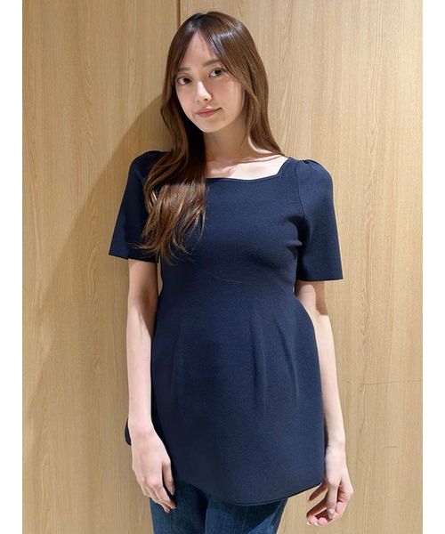 スクエアネックペプラムニットプルオーバー（ニット）｜SNIDEL