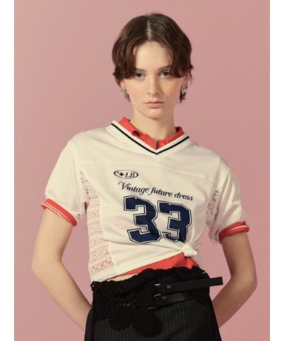 サイドレースナンバリングTシャツ