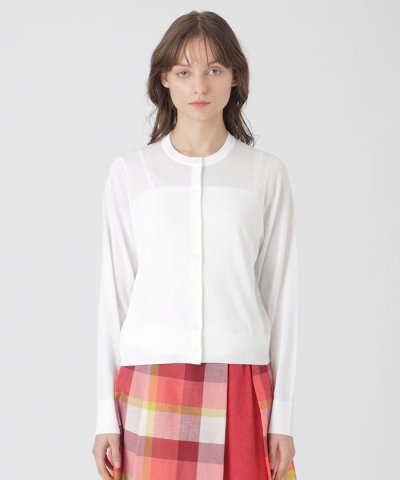 クールファインニットクルーネックカーディガン