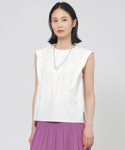 【ウォッシャブル】トリコットタックデザインカットソー