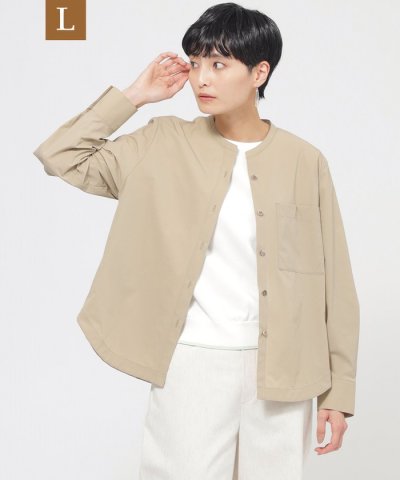【L】【防しわ】【UV対策】【ウォッシャブル】テックスブリッドシャツジャケット