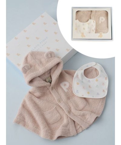 【ラッピング済み】【BABY】ベアポンチョ&スタイ2点セット ギフトBOX