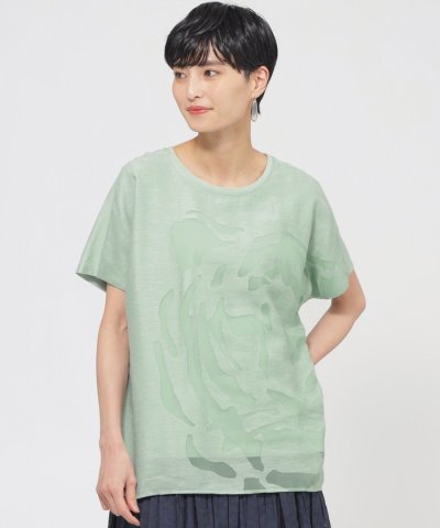 【カタログ掲載品】【ウォッシャブル】オパールタイガーコンビカットソー