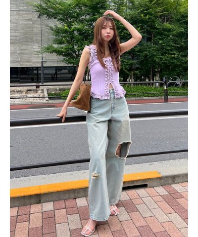 ワイドデニムパンツ