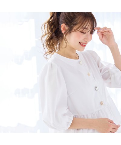 【大人気追加/接触冷感/UVカット/手洗いOK】異素材切替ペプラムブラウス