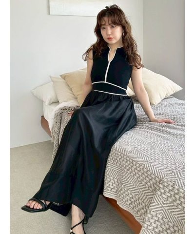 【WEB限定00サイズ】ラインニットドッキングワンピース