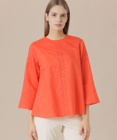コットンラミーエンブロイダリーブラウス