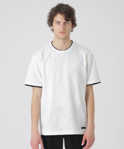 ブリスターバイアスシャドーチェックTシャツ