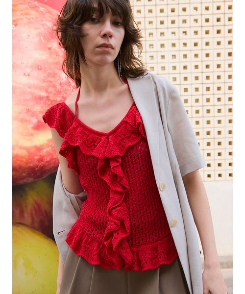 新品未使用FRAY I.D バイカラーフリルメッシュプルオーバー バイカラーフリルメッシュプルオーバー(508159800)｜阪急百貨店