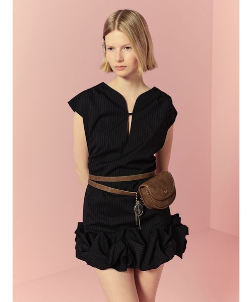 LILY BROWN バブルヘムストレッチミニワンピース バブルヘムストレッチミニワンピース(508159810)｜阪急百貨店