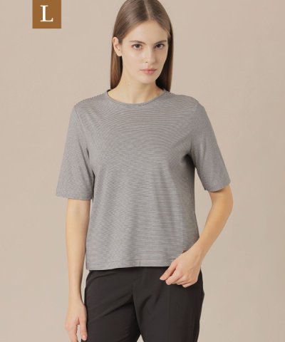 【L】【WEB・一部店舗限定】コットンブレンドボーダーTシャツ