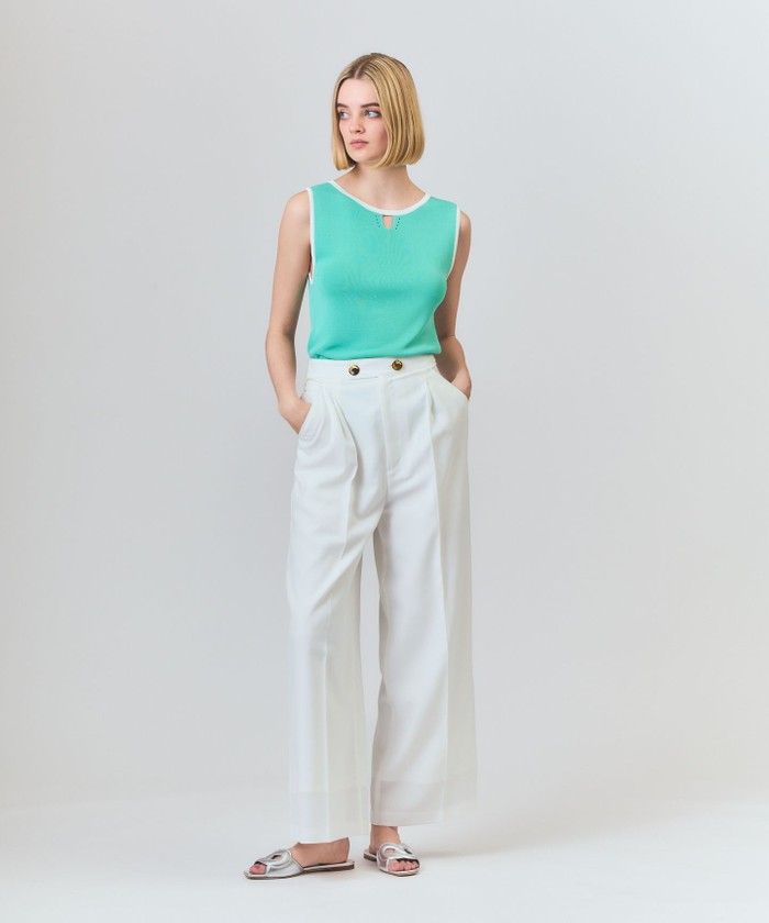 GRACECONTINENTAL マリンワイドパンツ ホワイト 38