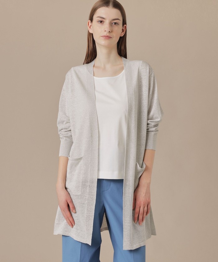 マッキントッシュロンドン　ハイネックニットカーディガンセーター　L グレージュ系 グレー系｜ニット・セーター｜MACKINTOSH LONDON(マッキントッシュ