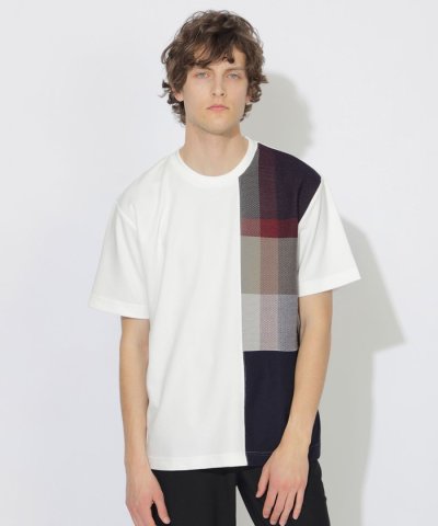 【WEB・一部店舗限定】チェックニットドッキングTシャツ