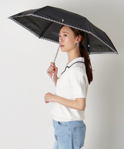 【WEB限定】晴雨兼用傘　折りたたみ傘　楽折ミニ　ポロポニー刺繍　エンブ刺繍　遮