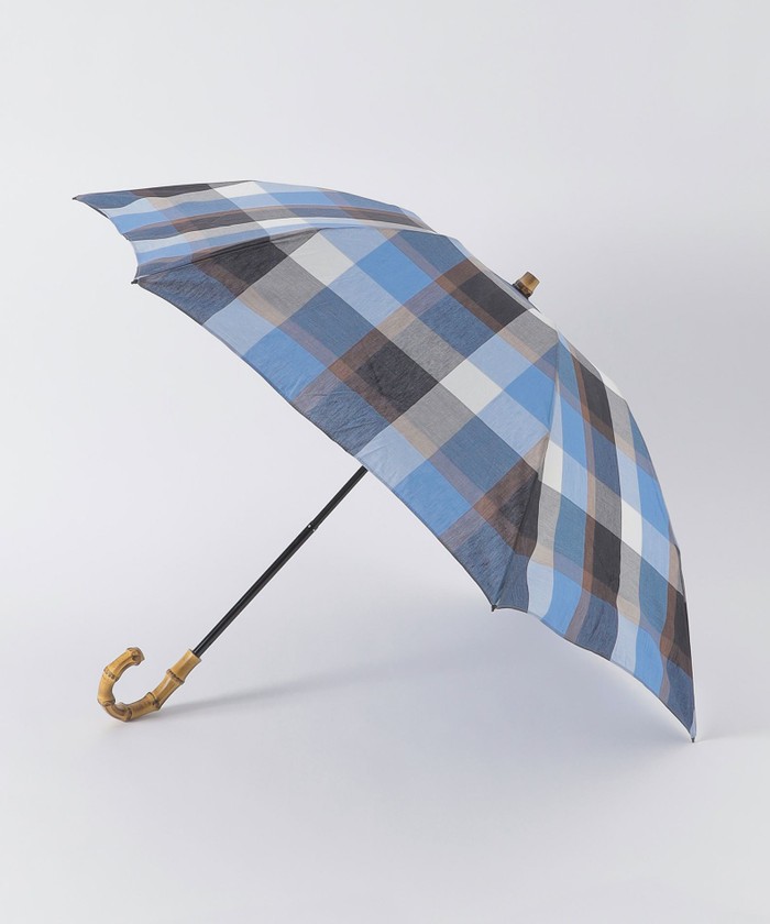 新品　クレストブリッジ 晴雨兼用 折りたたみ傘 クレストブリッジチェック折り畳み傘（アクセサリー）｜BLUE