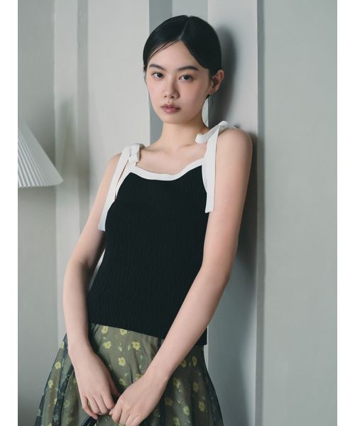 ショルダーリボンニットプルオーバー／ウォッシャブル(508173062