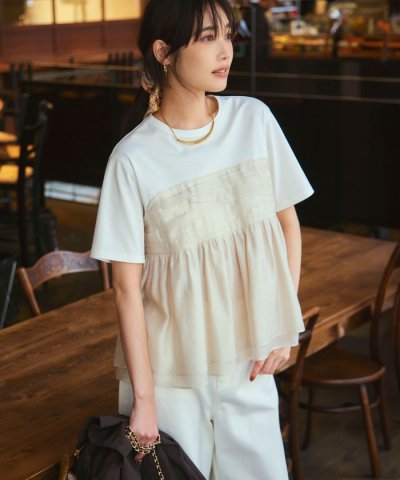 【杏さん着用/WEB&一部店舗限定カラーあり】オーガンジービスチェコンビ カット
