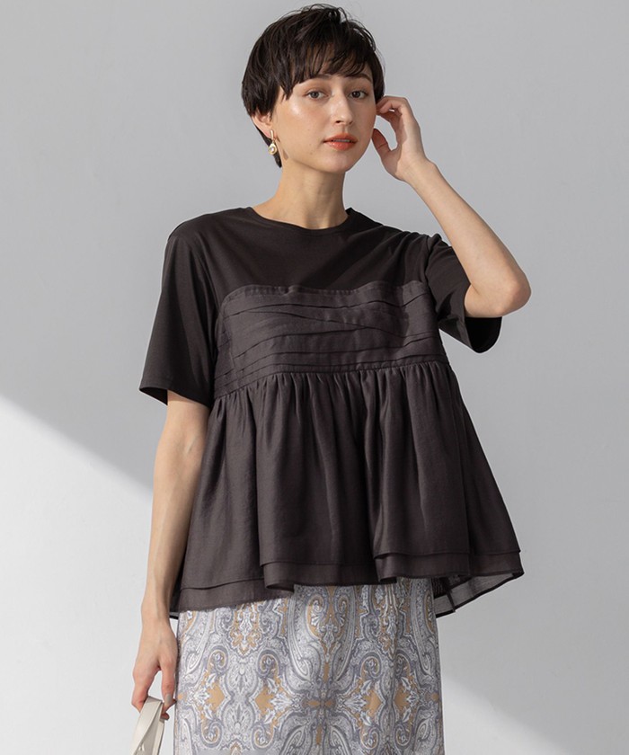 今期【杏さん着】オーガンジービスチェコンビ カットソー WEB&一部店舗限定カラーあり】オーガンジービスチェコンビ カットソー