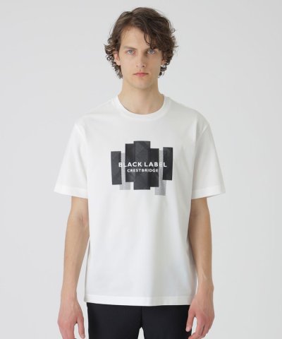 【BLACK lab.】ラインストーンジオメトリックロゴTシャツ