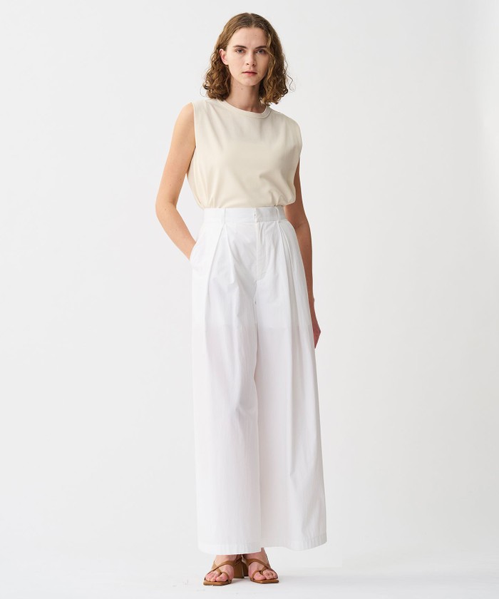 UNCRAVE 【洗濯機洗い可】カラータイプライター ワイドパンツ オフ 2 UNCRAVE 【洗濯機洗い可】カラータイプライター ワイドパンツ オフ 2