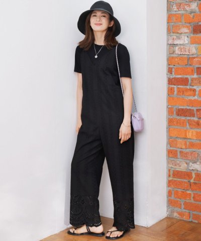 【洗える】コットンエンブロイダリー オールインワン