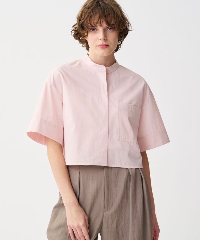 UNCRAVE 【洗濯機洗い可】カラータイプライター ショートシャツ ピンク F