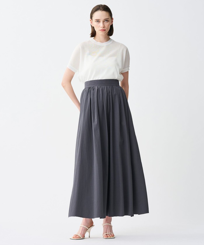 UNCRAVE 【洗濯機洗い可】カラータイプライター フレアスカート スレート 1