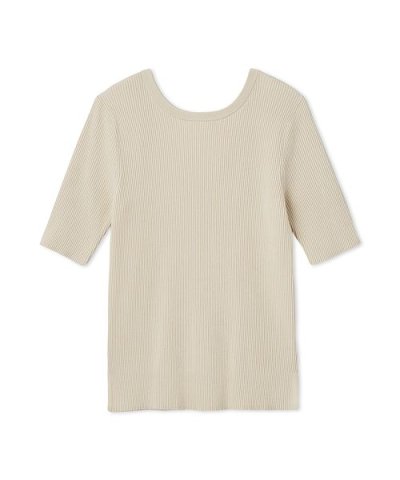 ハーフスリーブオーガニックリブニット