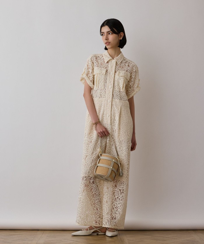 GRACECONTINENTAL コードレースジャンプスーツ キナリ 36